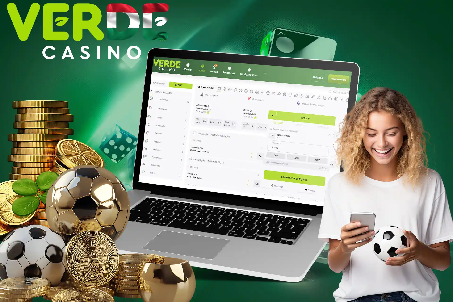 Válassza ki az Önt érdeklő eseményt és tegye meg fogadását a Verde-casinónban